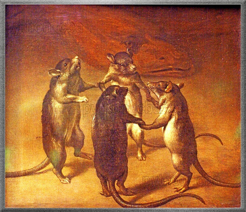 Cuadro La Danza De Las Ratas - F Van Kessel - Años 1600s
