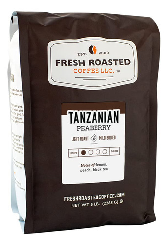 Fresh Roasted Coffee, Peaberry De Tanzania, 5 Libras (80 Oz.