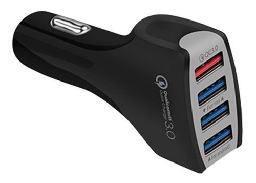 Cargador De Auto En Venta, Mxhqc-002, 4 Puertos Usb, 12-24v Color Negro