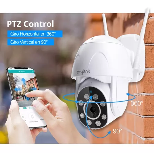 ZEYLINK Alarma con Cámara WIFI PTZ + Sensores Para Casa Negocio