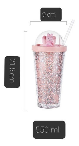 Imagen 5 de 5 de Vaso Termo De Acrilico Conejo Kawaii