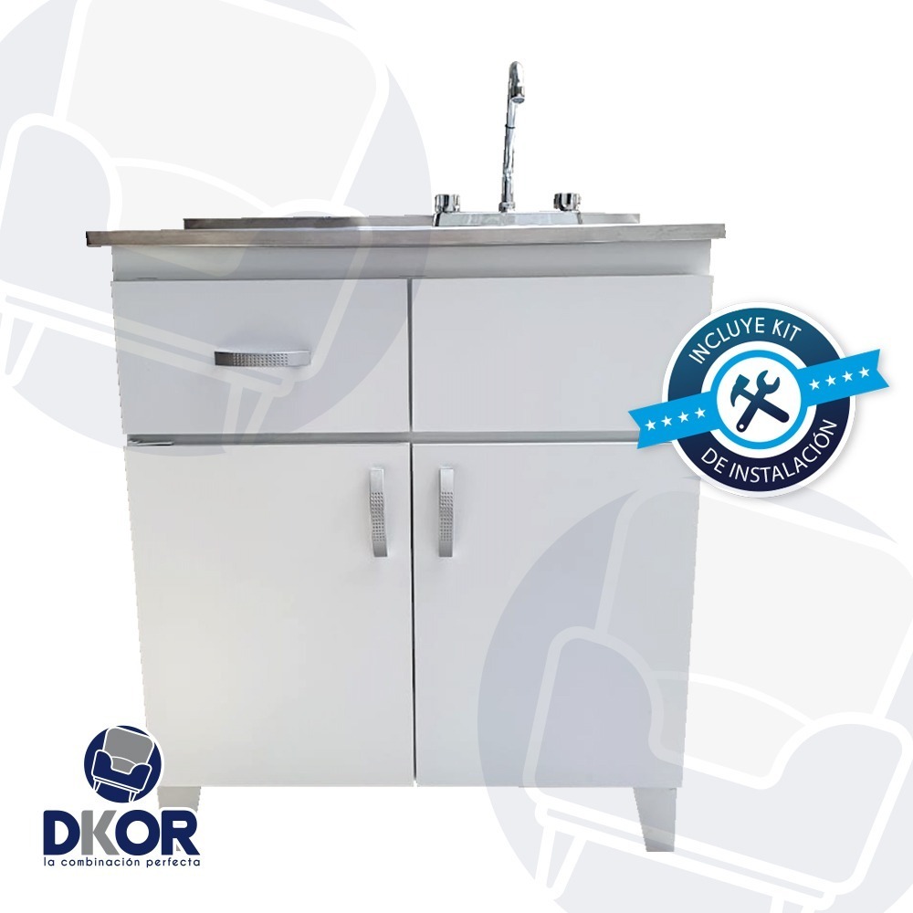Fregadero Con Accesorios Mueble De Acero Cocina / Blanco | Mercado Libre