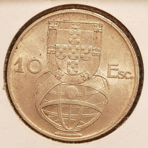 Moedas Portugal 10 Escudos Prata 1954 Km 586 E 1 Escudo 1969 (Usado)