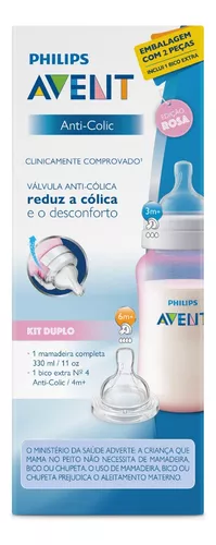 Mamadera Natural Response 330ml Traslucida Avent SCY906/01