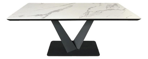 Mesa De Comedor Dt9016 Blanco Këssa Cdmx Color de las patas Negro