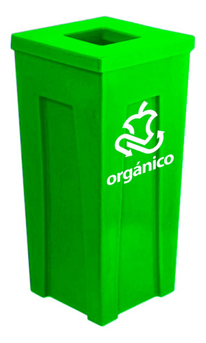Bote De Basura 90 Lt Tapa Desmontable Color Verde Organico 