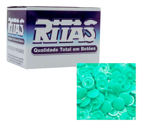 Botão De Pressão Tic Tac Ritas Nº10 Cx 200 Unidades Cor Hortelã