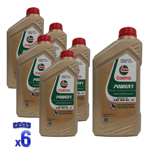 Aceite Semisintetico Castrol Power 1 15w50 4t X6u