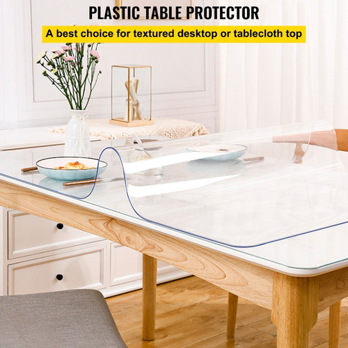 Vevor Mantel De Mesa Pvc Transparente 42x72 Pulgadas 1.5mm proctector de mesa