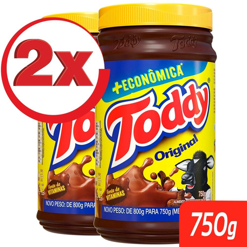 Kit 2 Achocolatados Em Po Toddy Original 750g 7892840819170