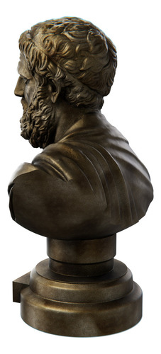 Estátua Busto Sófocles - Dramaturgo Grego Cor Cor Ouro Velho