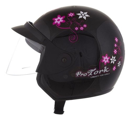 Capacete Aberto Pro Tork Liberty Three For Girls Preto 56