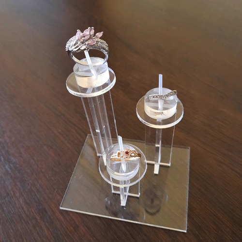 Imagen 5 de 10 de Exhibidor Para Anillos Y Dijes En Acrilico De 3mm Joyeria