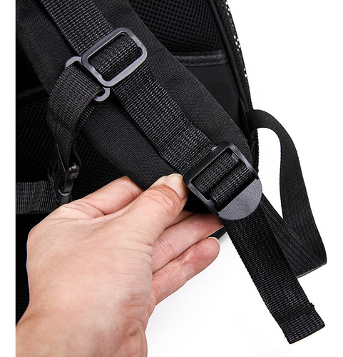 Mochila Bolso Rígido Para Traslado Mascota Con Doble Visor Negro