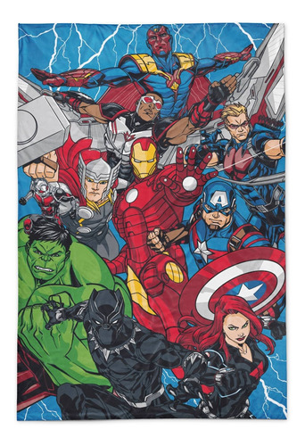 Frazada Piñata Flannel con diseño avengers de 220cm x 155cm