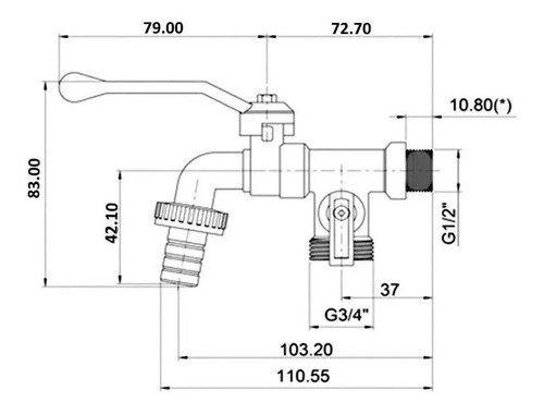 Imagem 5 de 8 de Registro Com Torneira Máquina De Lavar Jardinagem 1/2 P/ 3/4