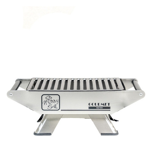 Hobby Grill Asador Portatil De Carbón Gourmet Silver Color Plateado