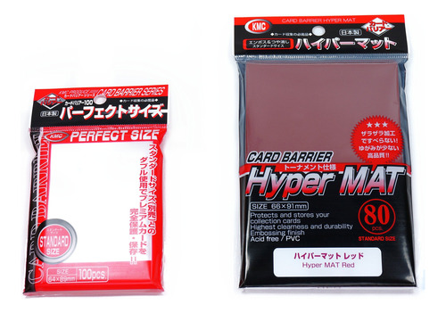 Kmc Hyper Mat - Funda Roja (paquete De 80) + 100 Pochettes B