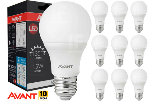 Imagem 1 de 5 de Kit 10 Lâmpada 15w Bulbo Soquete E27 Bivolt Casa Comércio