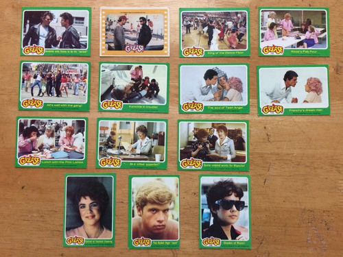 Set De 13 Tarjetas Y 1 Sticker Grease Vaselina John Travolta (Usado)