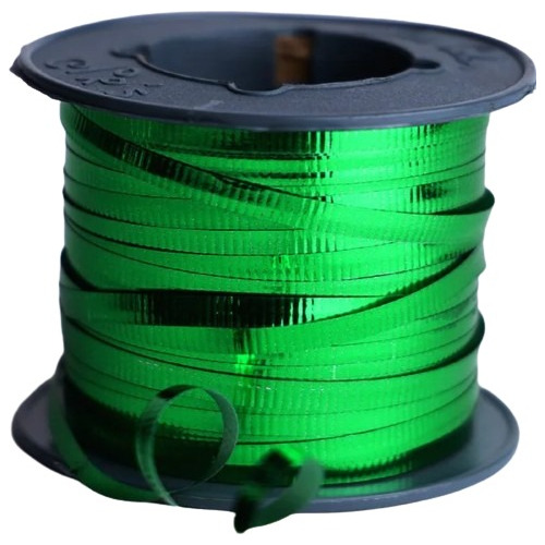 2 Hilo Curly Metalico Curling Ruling Liston Rulin Color Verde