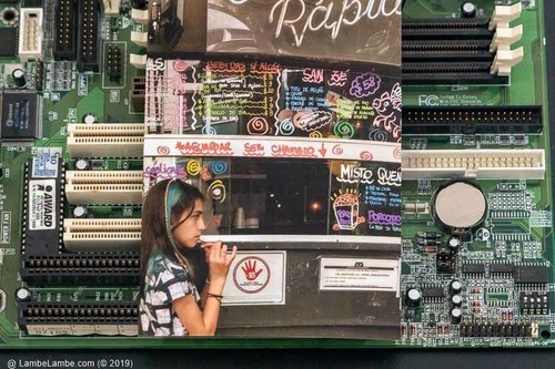 Porta Retrato Artesanal Com Placa Mãe Vertex Reciclagem