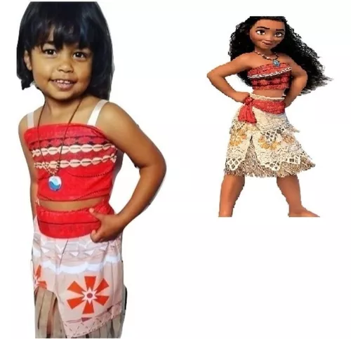 Fantasia Moana Infantil Vestido de Festa Aniversário Princesa Disney  Oficial Clássica + Colar Moana - Global Fantasias - Fantasias para Crianças  - Magazine Luiza