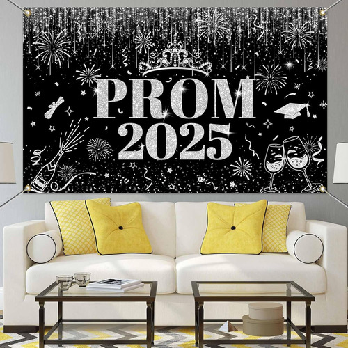 Banner De Graduación 2025 Con Corona De Plata