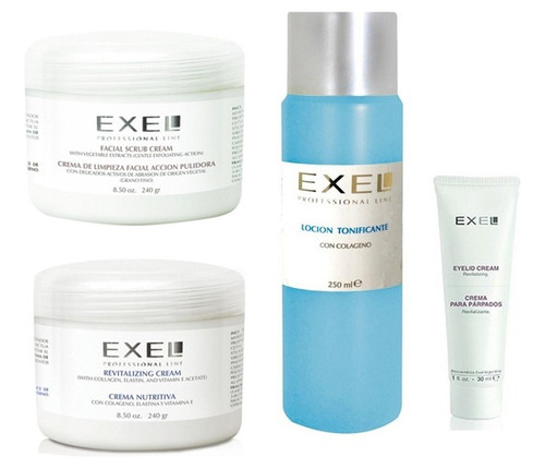 Kit Exel Profesional Limpieza Facial + Tonifica + Nutritiva
