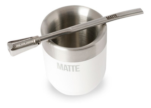 Mate Acero Inoxidable Térmico + Bombilla - Matte Ds Line-