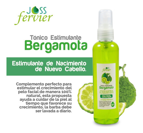 Kit Cuidado Barba Bigote Cepillo Peine Y Tonico Bergamota