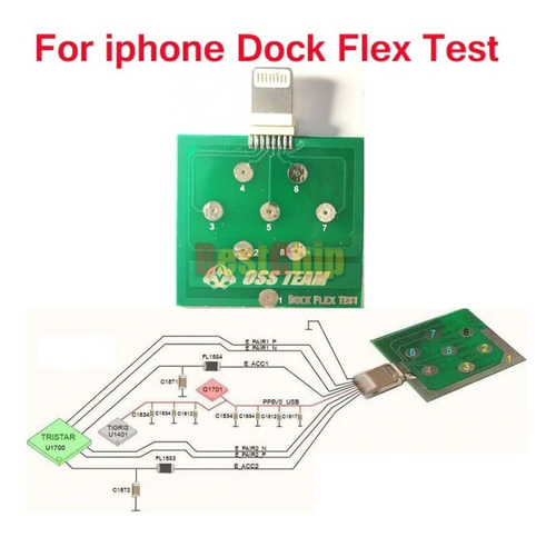 Tarjeta Dock Flex Test iPhone Prueba Bateria Pin De Carga