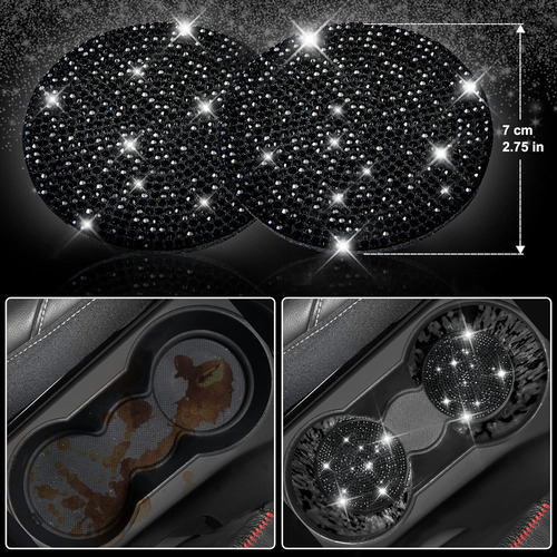7 Accesorios De Coche Mujer, Funda Volante De Diamantes...