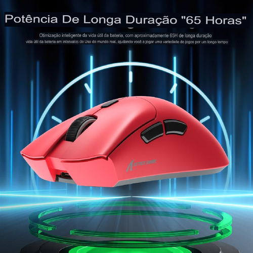 Ratón Inalámbrico Ligero Para Juegos Attack Shark R1 Color Rojo