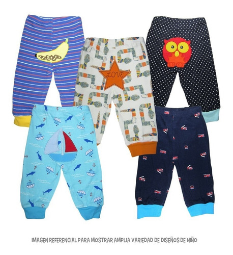 Imagen 2 de 4 de Pack 5 Pantalón Bebé 100% Algodón
