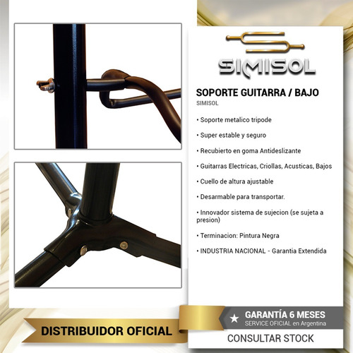 Imagen 4 de 7 de Soporte Pie Para Guitarra Criolla Electrica Bajo Cuello
