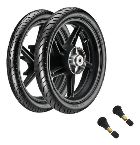 Par Pneu 80/100-18 + 100/90-18 Tl St600 Vipal + Bicos