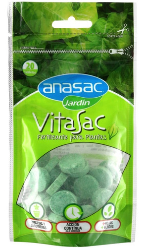 Fertilizante Para Plantas Vitasac 20 Unidades Pastillas Afj