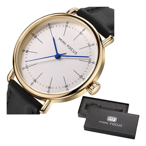 Relojes Casuales De Cuarzo De Cuero Mini Focus 0056g