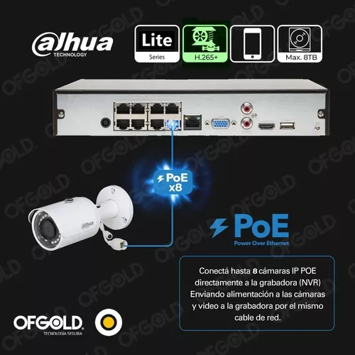 Sistema de cámara IP PoE 4K de 8 canales NVR 4K de 8 canales y 4 cámar