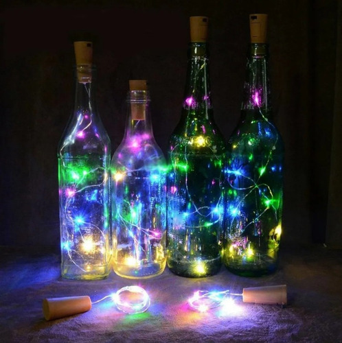 Promo X6!! Alambre Led Corcho Botella Guirnalda Souvenir Luces Multicolor