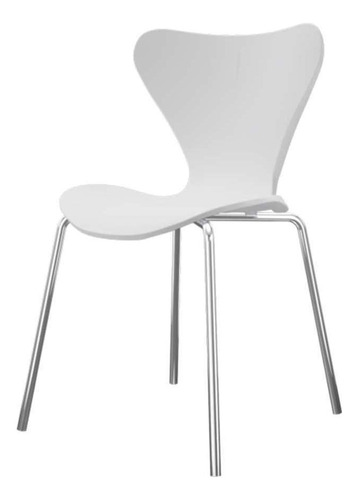 Conjunto Com 2 Cadeiras Jacobsen Branco E Cromado