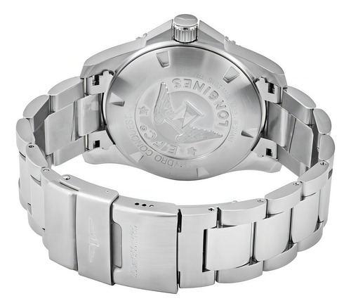 Relogio Longines L37814766 Hydroconquest Automatico Cinza Cor da correia Prateado