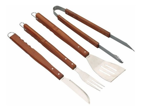 Set Utensilios Asador Parrilla Parrillero Mor 4 Piezas