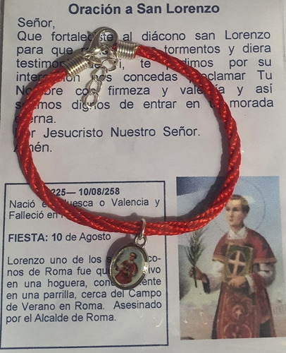 Imagen 1 de 1 de Pack 6 Pulsera De San Lorenzo, Hecha A Mano