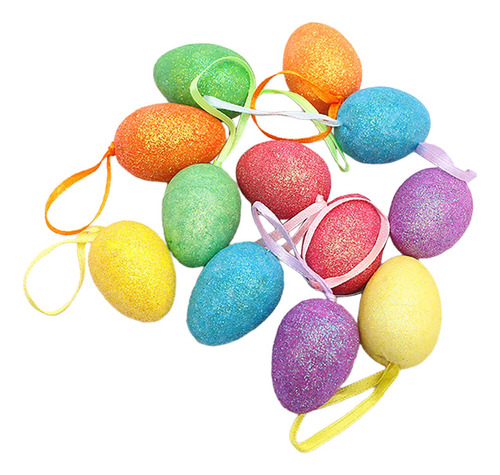 12 Adornos Colgantes Con Forma De Huevo De Pascua, Decoració
