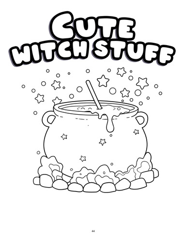 Cute Witch Stuff | Libro Anillado Colorear Pintar | Coco Wyo