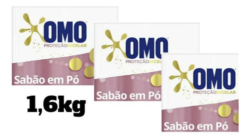 Omo Detergente Proteção Micelar Em Pó Kit Com 3De 1,6kg