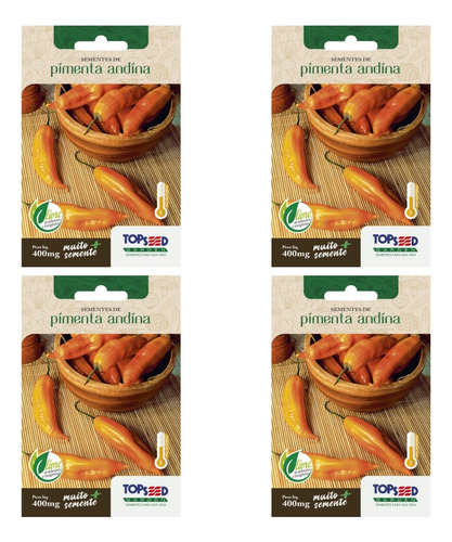 4x Sementes Pimenta Andina (peruana Aji) Alta Produção 400mg