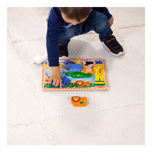 Melissa & Doug Rompecabezas Chunky- Safari - 8 Piezas. Juguetes Para Bebé